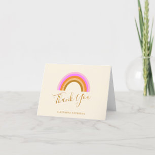 Tarjeta De Agradecimiento Simple nombre con letra script personalizada arcoí