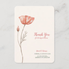 Tarjeta De Agradecimiento Simple Orange Color Thank you card