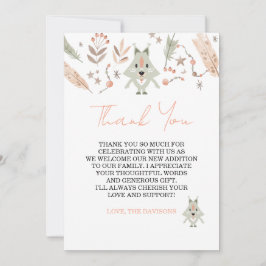 Tarjeta de agradecimiento simple para baby shower