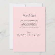 Tarjeta de agradecimiento simple para baby shower