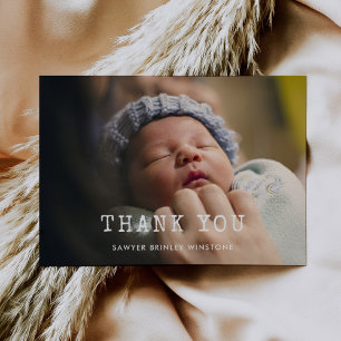 Tarjeta de agradecimiento simple para baby shower 