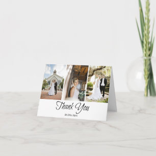 Tarjeta de agradecimiento simple para Boda de escr