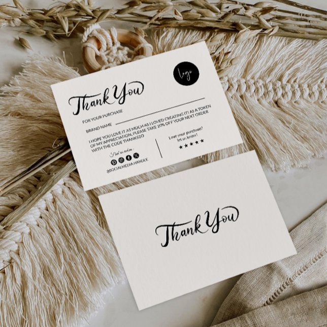 Tarjeta de agradecimiento simple para comprar en l (Subido por el creador)