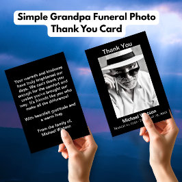 Tarjeta de agradecimiento simple para el funeral d