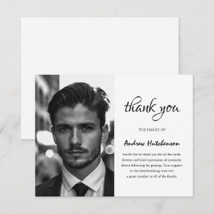 Tarjeta de agradecimiento simple para funeral con