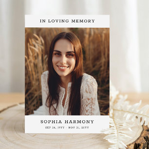 Tarjeta de agradecimiento simple para funeral con