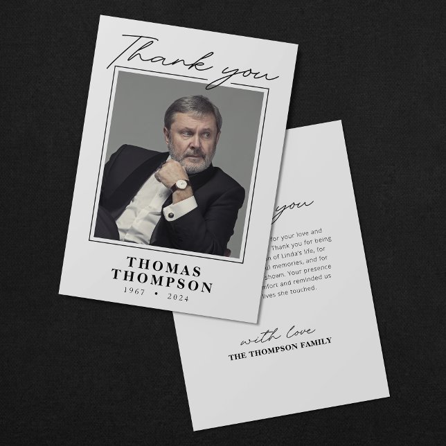 Tarjeta de agradecimiento simple para funeral memo (Subido por el creador)