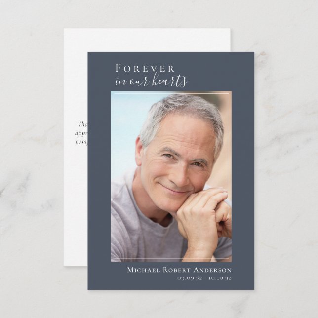 Tarjeta de agradecimiento simple para funerales |  (Anverso / Reverso)