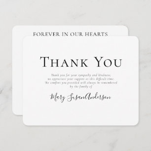 Tarjeta De Agradecimiento Simple para siempre en nuestro corazón