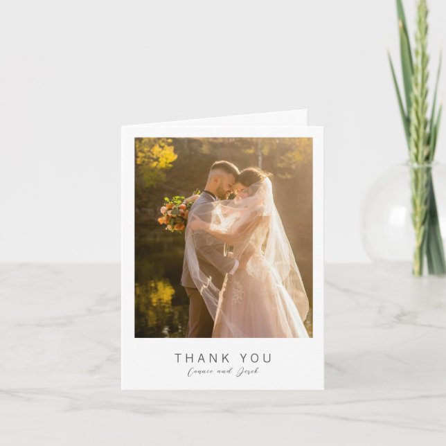 Tarjeta De Agradecimiento Simple Photo Modern Wedding (Anverso)