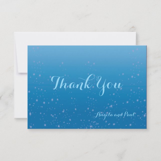 Tarjeta de agradecimiento simple plana azul para t (Anverso)