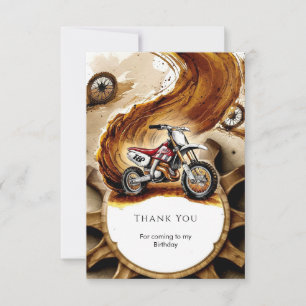 Tarjeta De Agradecimiento Simple Race Wheels Motorcycle Birday