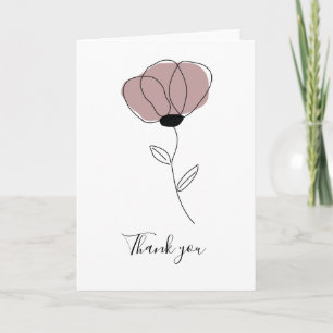 Tarjeta de agradecimiento simple Rosa elegante ple