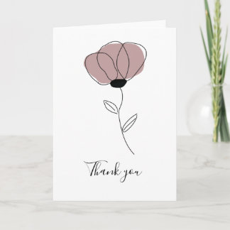 Tarjeta de agradecimiento simple Rosa elegante ple