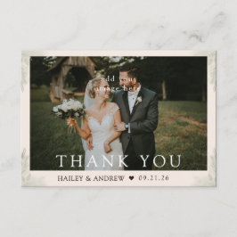 Tarjeta De Agradecimiento Simple Rustic Watercolor Minimalist Wedding