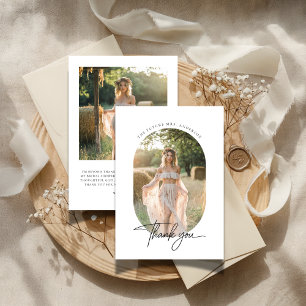 Tarjeta De Agradecimiento Simple rústico boho cápsula foto Despedida de solt