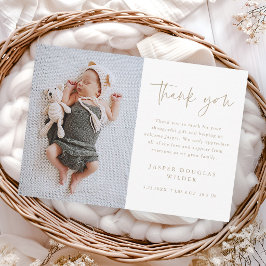 Tarjeta De Agradecimiento Simple Script Baby Photo