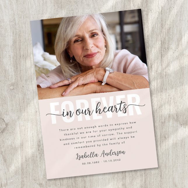 Tarjeta De Agradecimiento Simple Script Foto Funeral (Subido por el creador)