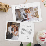 Tarjeta De Agradecimiento Simple Script Love Heart Classy Wedding Photo<br><div class="desc">Express your gratitude in style with this Simple Script Love Heart Wedding Photo Thank You Card. Featuring an elegant script font and a charming heart motif, this card adds a touch of sophistication to your post-wedding correspondence. Customize it with a cherished photo from your special day to create a personalized...</div>