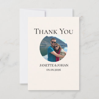 Tarjeta De Agradecimiento Simple Script Modern Wedding Photo Thank You Card