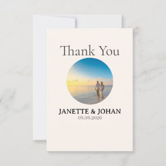 Tarjeta De Agradecimiento Simple Script Modern Wedding Photo Thank You Card