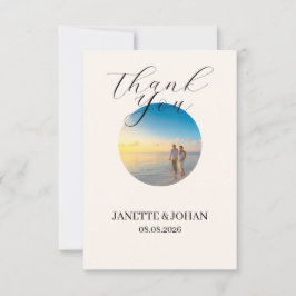 Tarjeta De Agradecimiento Simple Script Modern Wedding Photo Thank You Card