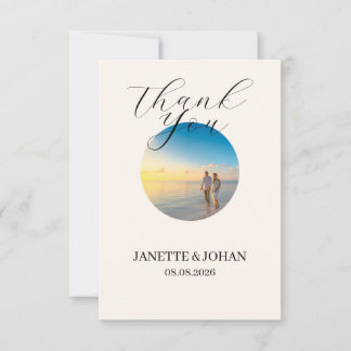 Tarjeta De Agradecimiento Simple Script Modern Wedding Photo Thank You Card