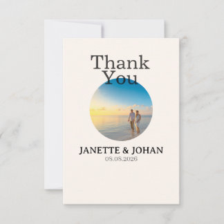Tarjeta De Agradecimiento Simple Script Modern Wedding Photo Thank You Card