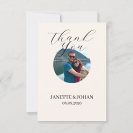 Tarjeta De Agradecimiento Simple Script Modern Wedding Photo Thank You Card