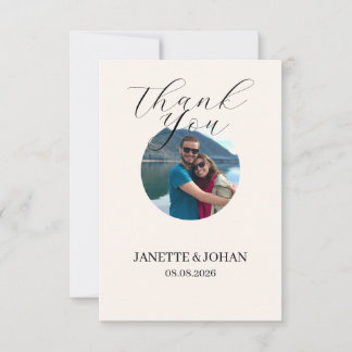 Tarjeta De Agradecimiento Simple Script Modern Wedding Photo Thank You Card