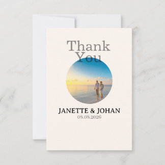 Tarjeta De Agradecimiento Simple Script Modern Wedding Photo Thank You Card