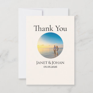 Tarjeta De Agradecimiento Simple Script Modern Wedding Photo Thank You Card