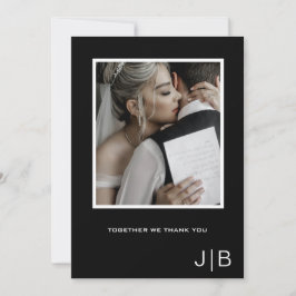 Tarjeta De Agradecimiento  Simple script moderno logotipo en blanco y negro 