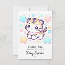 Tarjeta De Agradecimiento Simple Sweet Tiger Baby Shower