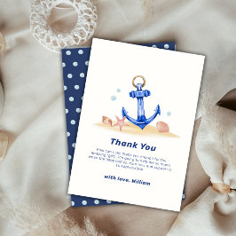 Tarjeta De Agradecimiento Simple Under Sea Nautical Anchboy Baby Shower