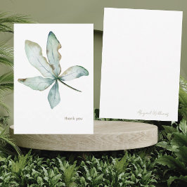 Tarjeta De Agradecimiento Simple Verde Tropical Personalizado Moderno