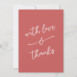 Tarjeta De Agradecimiento Simple Whimsical Love and Thanks Handwritten