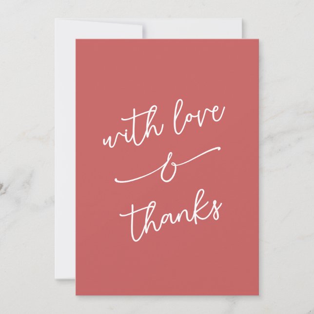 Tarjeta De Agradecimiento Simple Whimsical Love and Thanks Handwritten (Anverso)