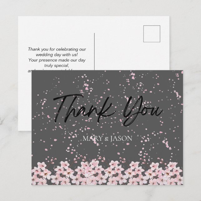 Tarjeta de agradecimiento simple y elegante (Anverso / Reverso)