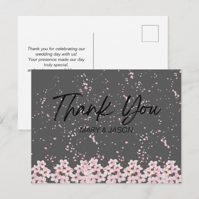 Tarjeta de agradecimiento simple y elegante (Anverso / Reverso)
