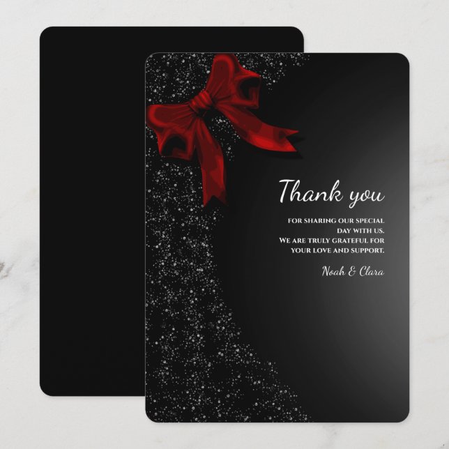 Tarjeta de agradecimiento simple y elegante con la (Anverso / Reverso)