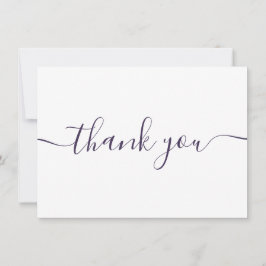 Tarjeta De Agradecimiento Simple y elegante guión púrpura