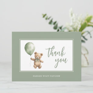 Tarjeta De Agradecimiento Simple y elegante guión Sage Green Baby Boy
