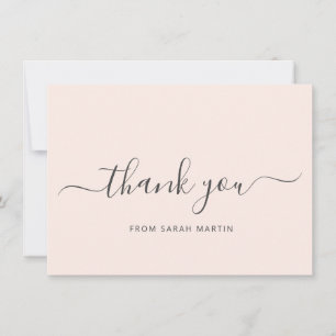 Tarjeta De Agradecimiento Simple y elegante Rubor Pink