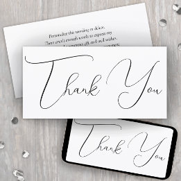Tarjeta de agradecimiento simple y moderna con let