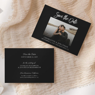 Tarjeta De Agradecimiento Simple y moderna foto en blanco y negro salva la f