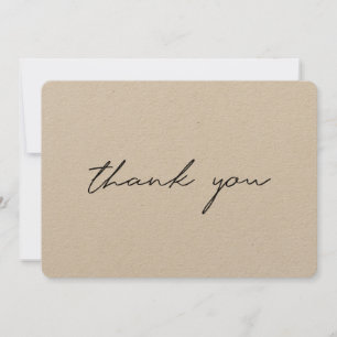 Tarjeta De Agradecimiento Simple y moderno guión ruso marrón Kraft General