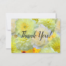 Tarjeta De Agradecimiento Simple Yellow Floral Thank You
