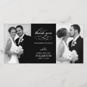 Tarjeta De Agradecimiento Simplemente Boda de Bonito Gracias Cartas de fotos