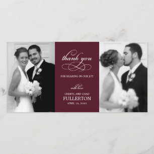 Tarjeta De Agradecimiento Simplemente Boda de Bonito Gracias Cartas de fotos